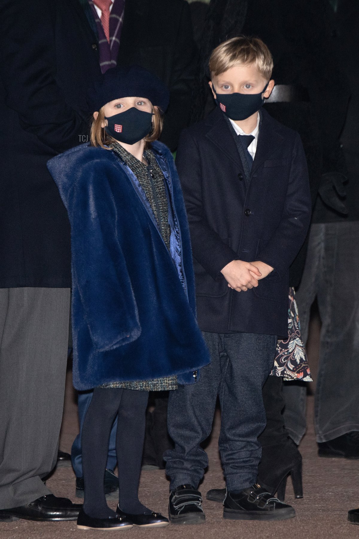 Princess Gabriella of Monaco and Prince Jacques of Monaco attend the Sainte Devote Ceremony on January 26, 2022 in Monaco