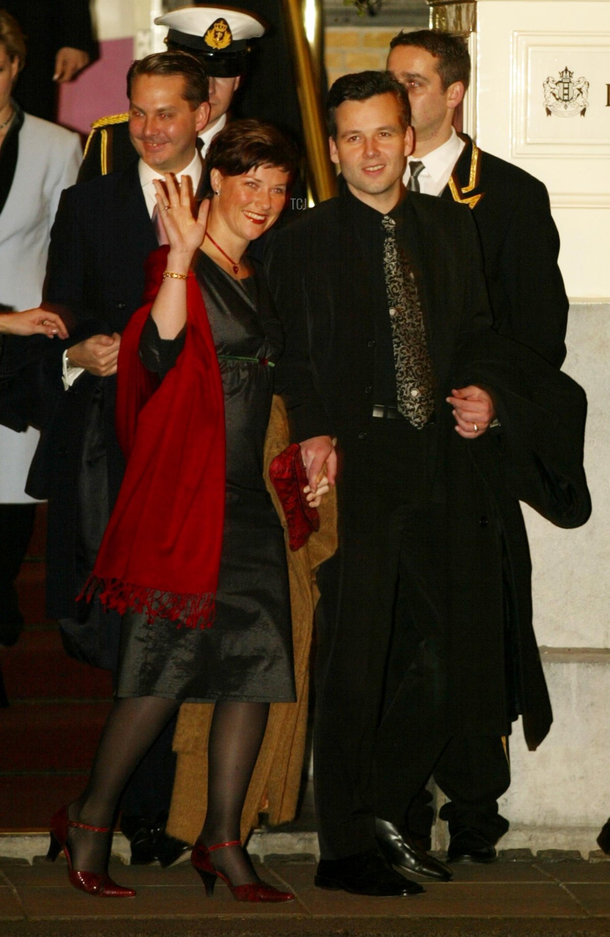 The newly engaged Princess Martha Louise and Ari Behn of Norway are on the way to wedding celebrations January 31, 2002 in Amsterdam, Netherlands
