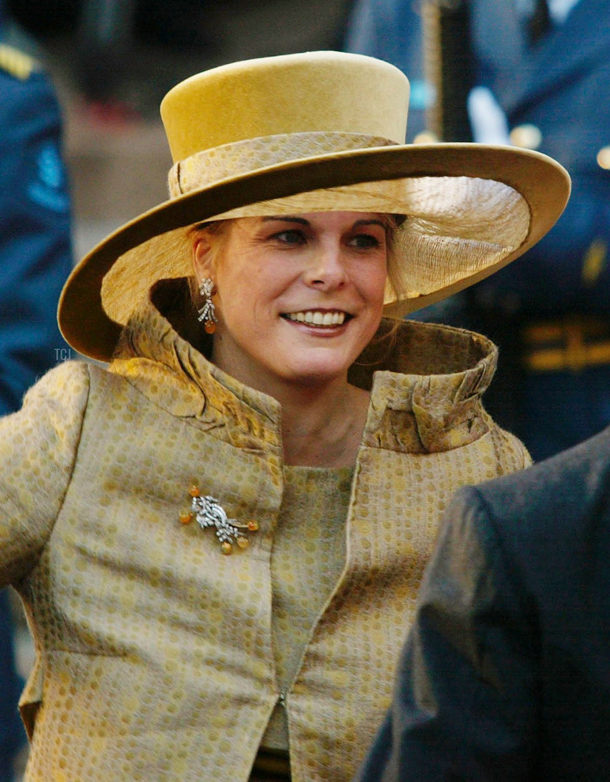 Princess Laurentien of Holland arrives February 2, 2002 at the wedding of Dutch Crown Prince Willem Alexander and Crown Princess Maxima Zorreguieta in Amsterdam