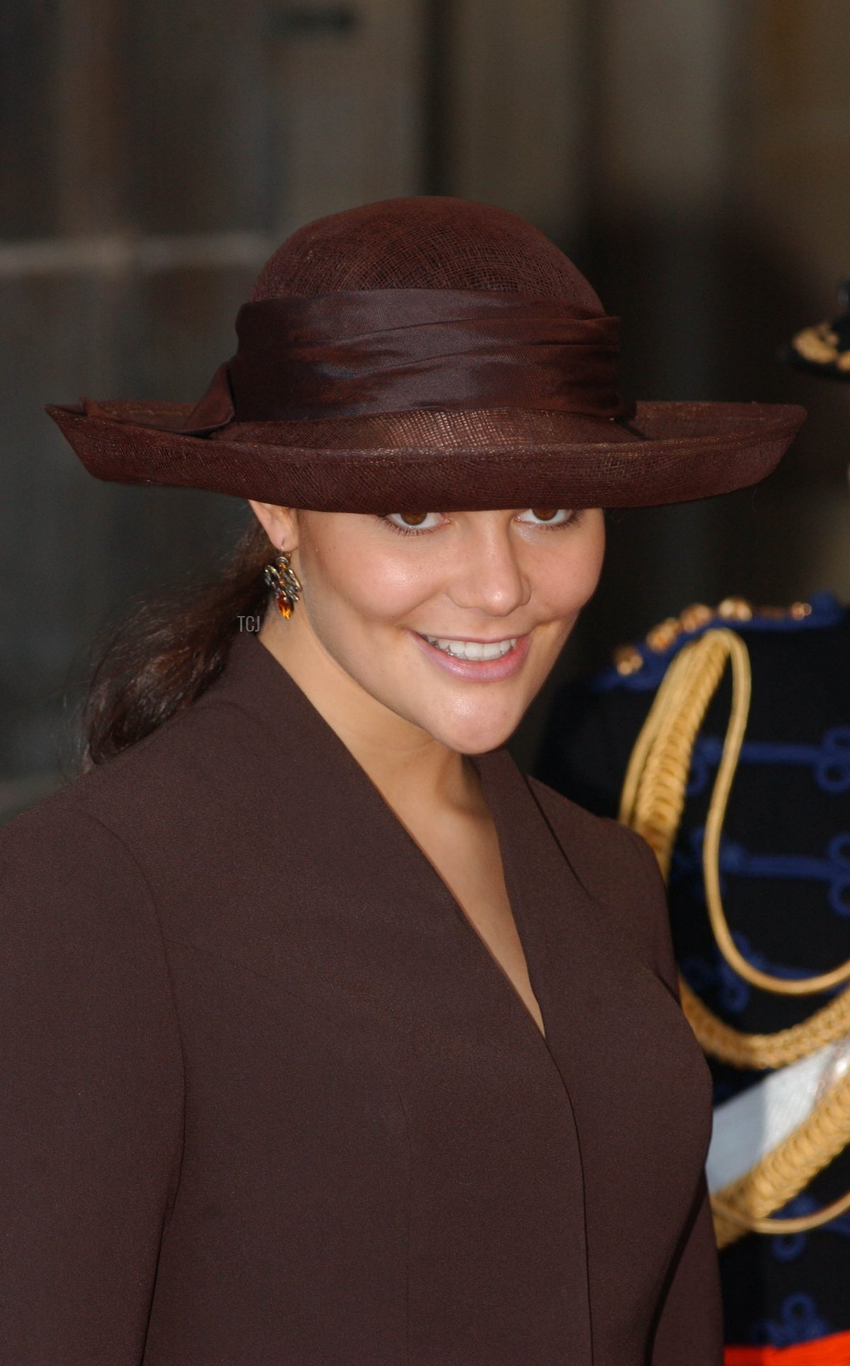 Crown Princess Victoria of Sweden arrives for the wedding of Dutch Crown Prince Willem Alexander and Crown Princess Maxima Zorreguieta February 2, 2002 in Amsterdam