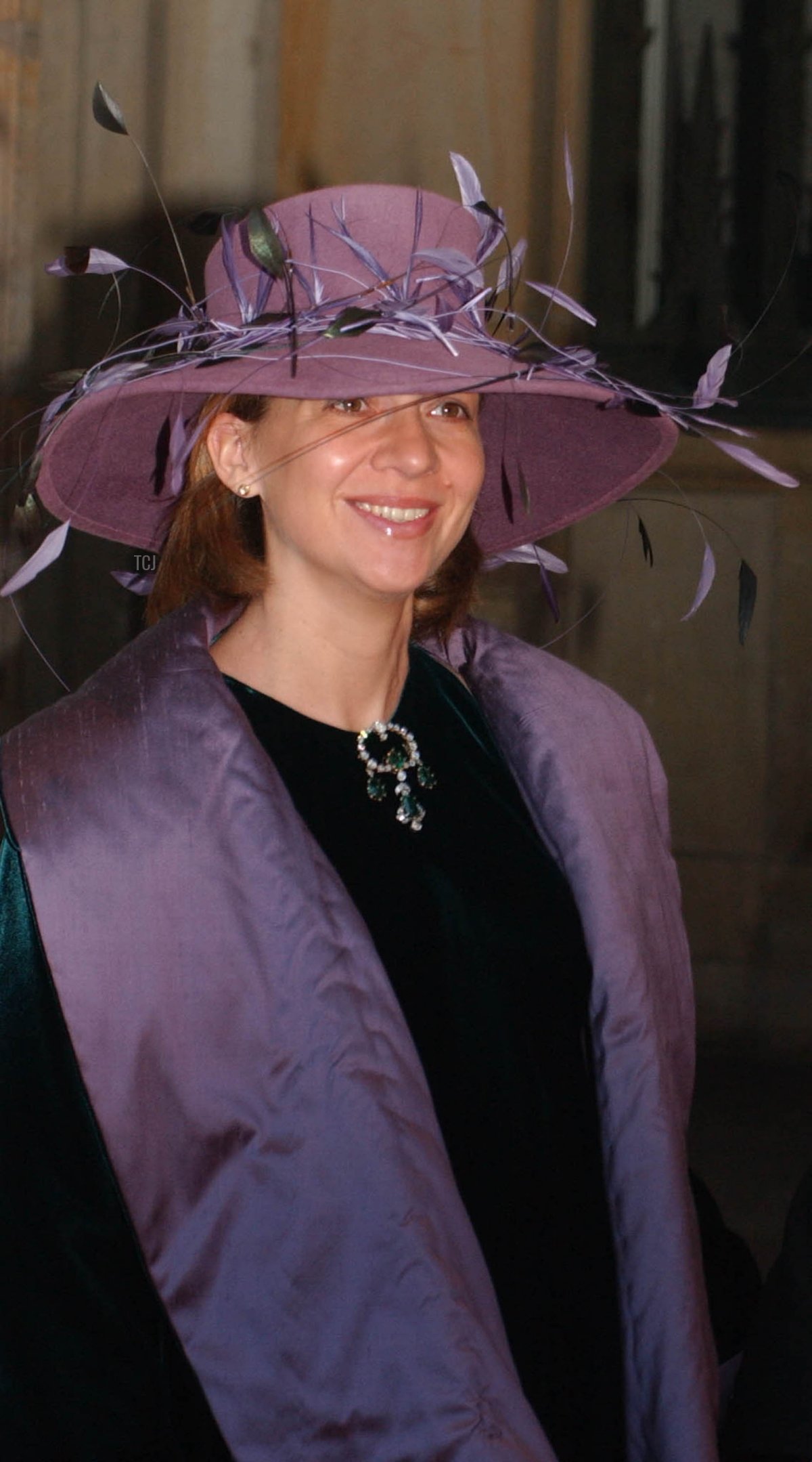 Princess Christina of Spain arrives for the wedding of Dutch Crown Prince Willem Alexander and Crown Princess Maxima Zorreguieta February 2, 2002 in Amsterdam