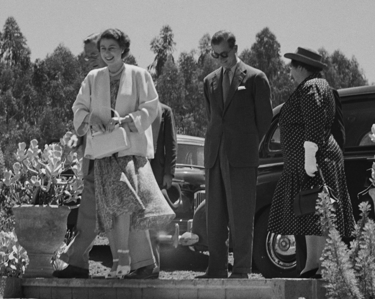 Princess Elizabeth and Prince Philip arrive at Sagana Lodge in Nyeri County, during a Commonwealth visit to Kenya, 5th February 1952