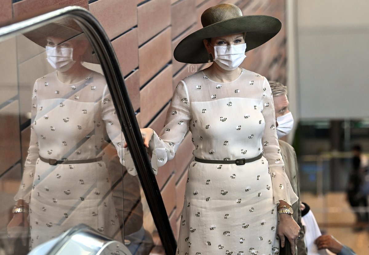 Queen Mathilde of Belgium and King Philippe - Filip of Belgium pictured during a visit to the Dubai Expo 2020 on the last day of an official visit of the Belgian Royals to the Sultanate of Oman and United Arab Emirates, Saturday 05 February 2022