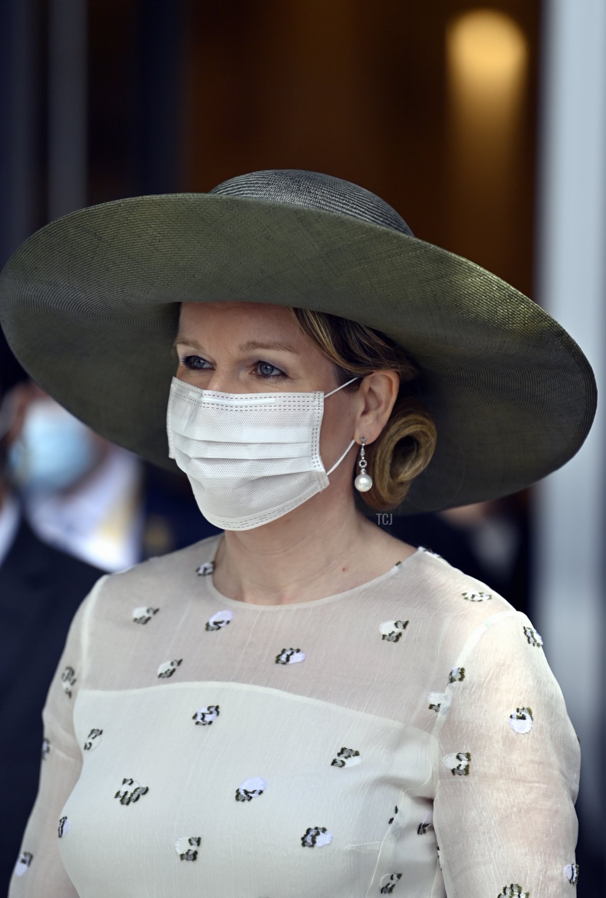 Queen Mathilde of Belgium pictured during a visit to the Dubai Expo 2020 on the last day of an official visit of the Belgian Royals to the Sultanate of Oman and United Arab Emirates, Saturday 05 February 2022