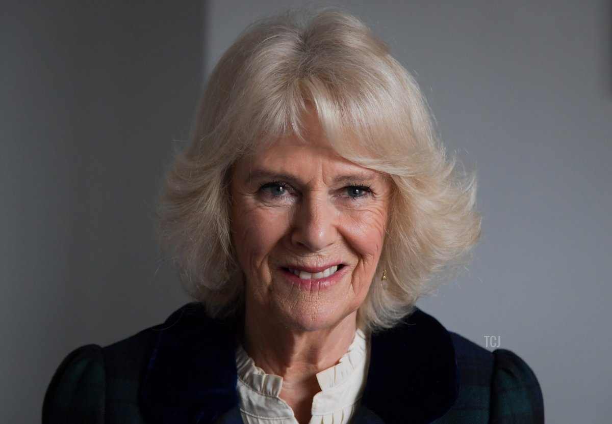 Camilla, Duchess of Cornwall, meets staff and trustees at The Villa during her visit to Bath-based charity VOICES on February 08, 2022 in Bath, England