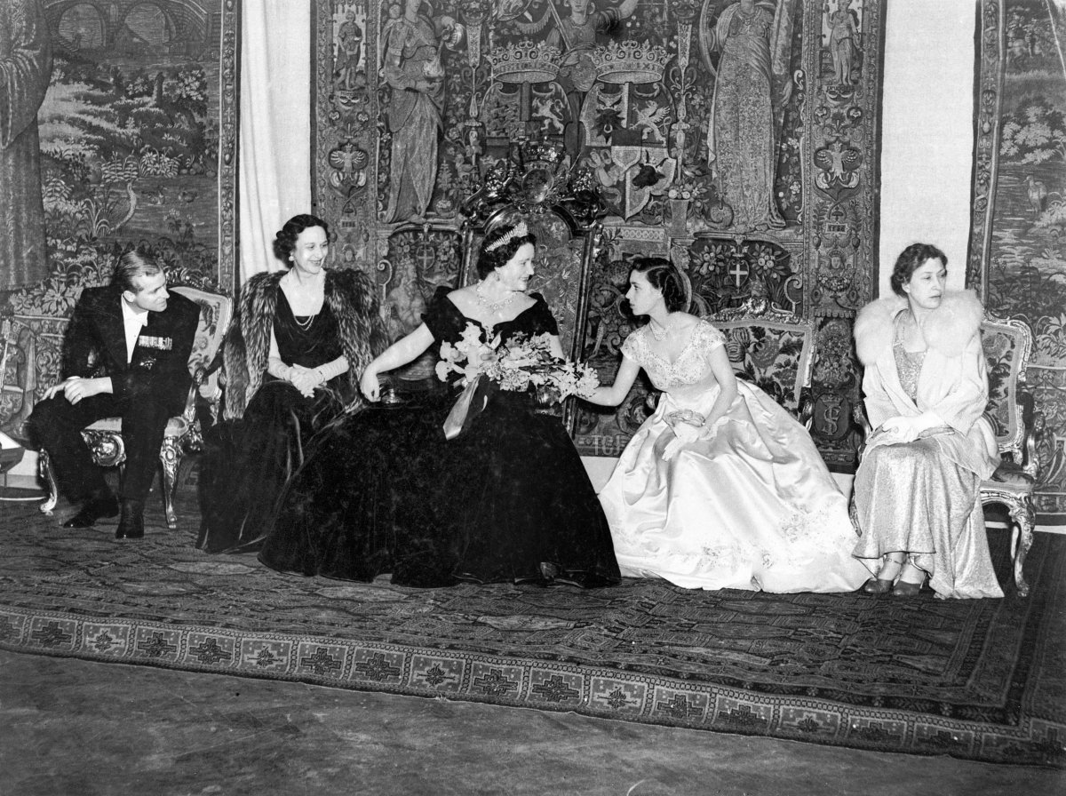 The royal family attends the Anglo-Danish Society Reception at the Victoria and Albert Museum in London, 6 Dec 1948