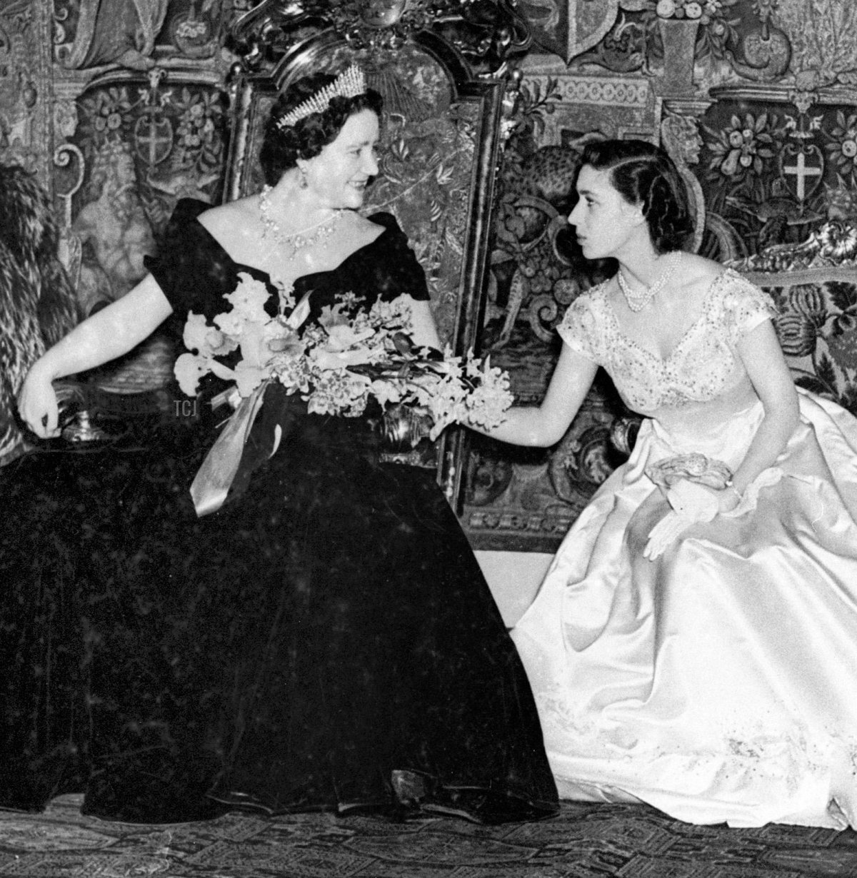 The royal family attends the Anglo-Danish Society Reception at the Victoria and Albert Museum in London, 6 Dec 1948