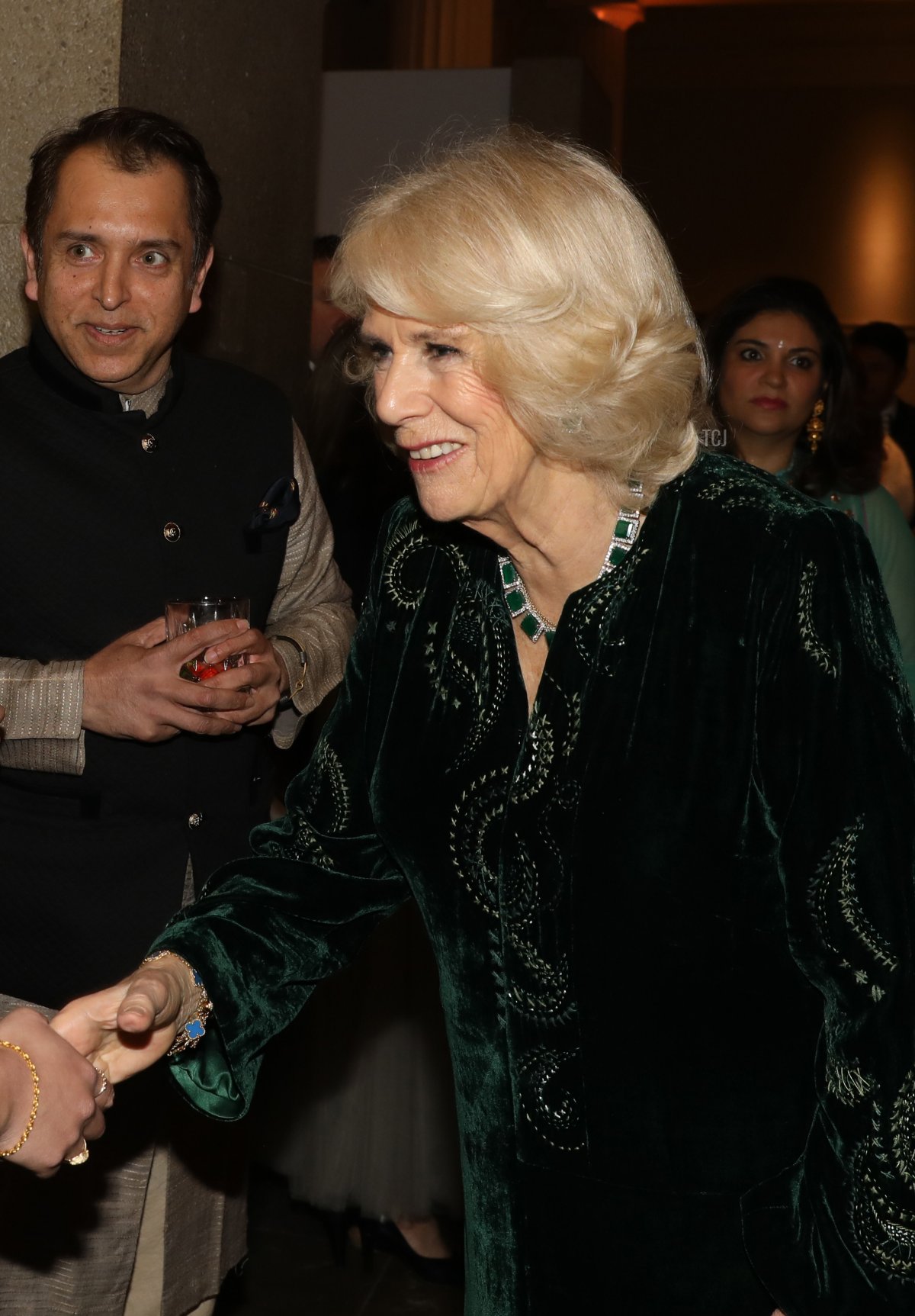 Camilla, Duchess of Cornwall attends a reception to celebrate the British Asian Trust at The British Museum on February 09, 2022 in London, England