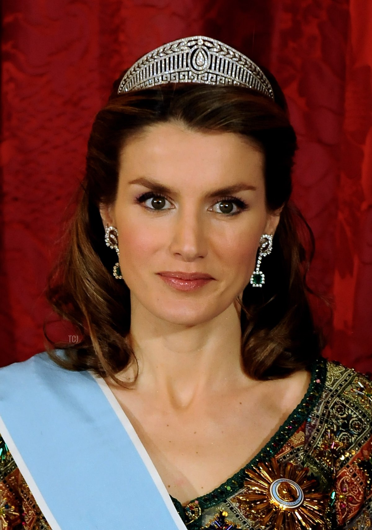 Princess Letizia of Spain attends a Gala Dinner honouring Argentine President Cristina Fernandez de Kirchner, at The Royal palace on February 09, 2009 in Madrid, Spain
