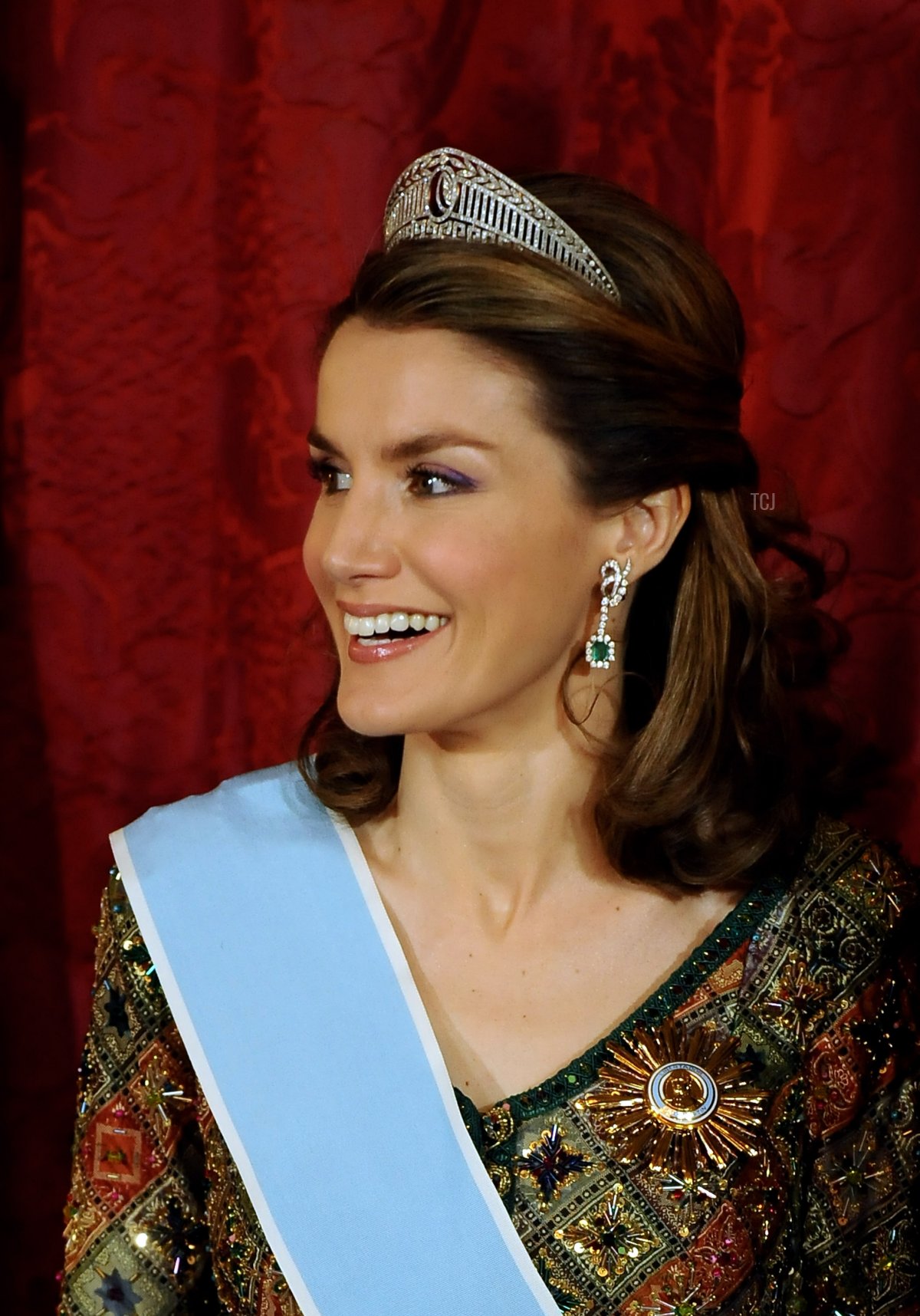 Princess Letizia of Spain attends a Gala Dinner honouring Argentine President Cristina Fernandez de Kirchner, at The Royal palace on February 09, 2009 in Madrid, Spain
