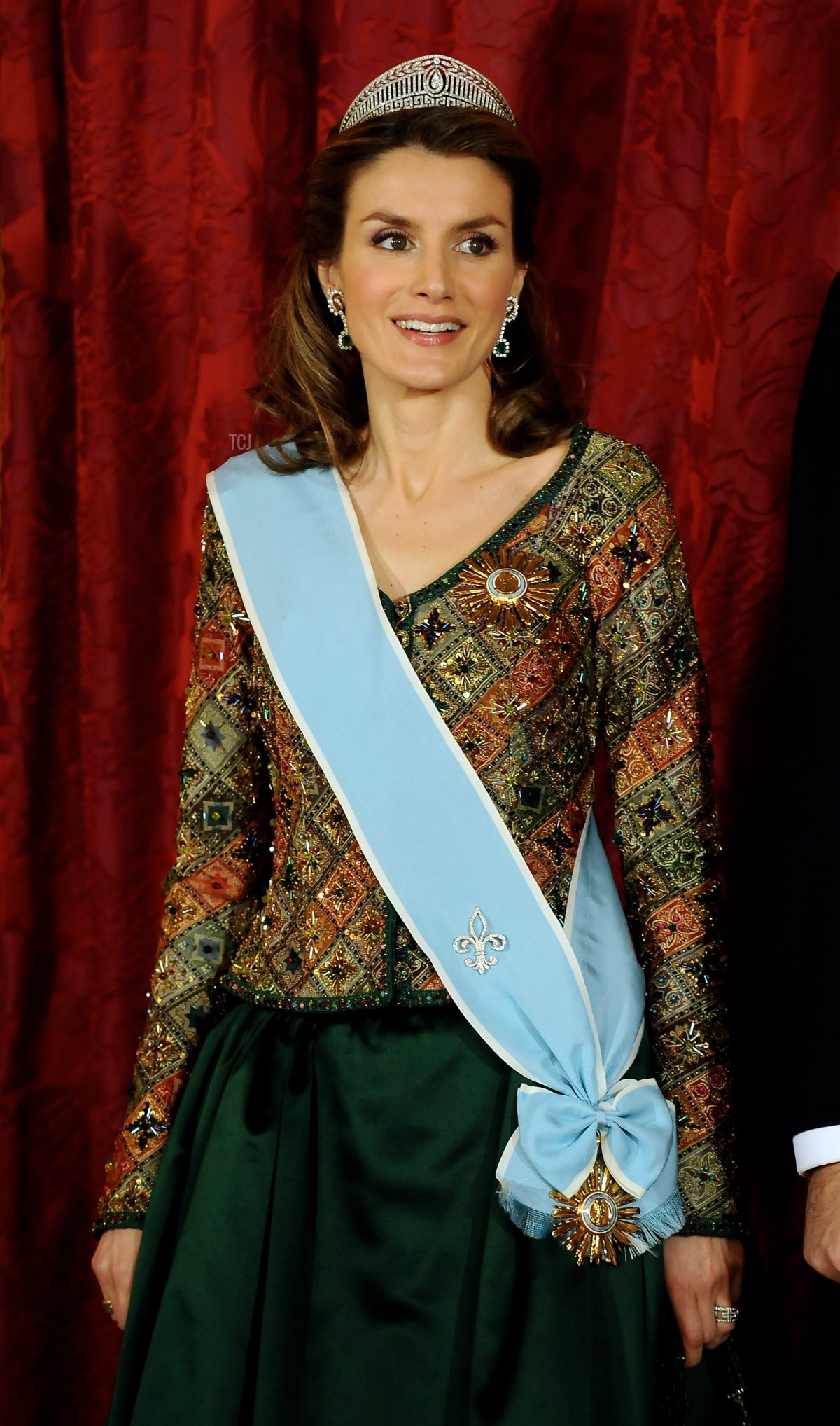 Princess Letizia of Spain attends a Gala Dinner honouring Argentine President Cristina Fernandez de Kirchner, at The Royal palace on February 09, 2009 in Madrid, Spain