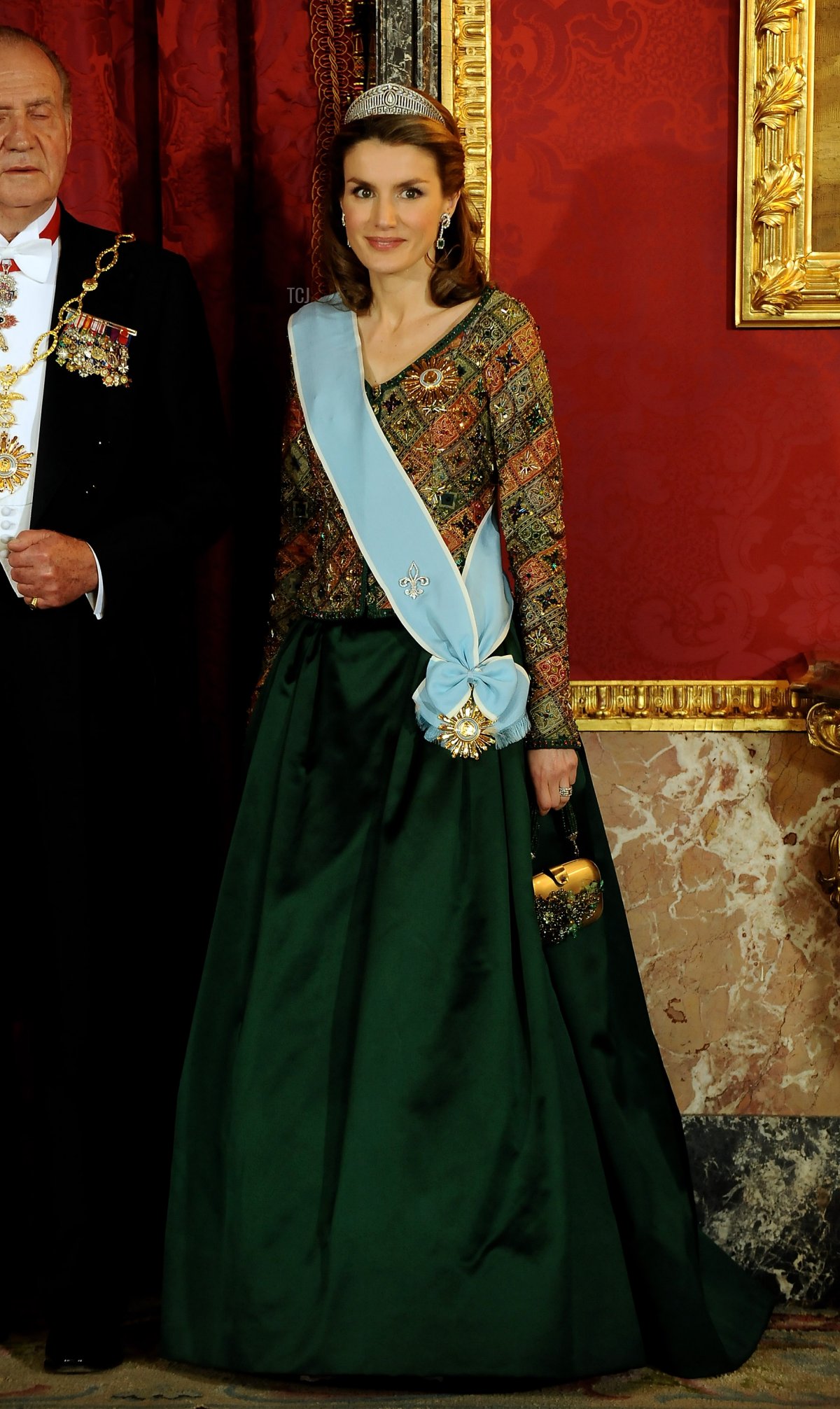 Princess Letizia of Spain attends a Gala Dinner honouring Argentine President Cristina Fernandez de Kirchner, at The Royal palace on February 09, 2009 in Madrid, Spain