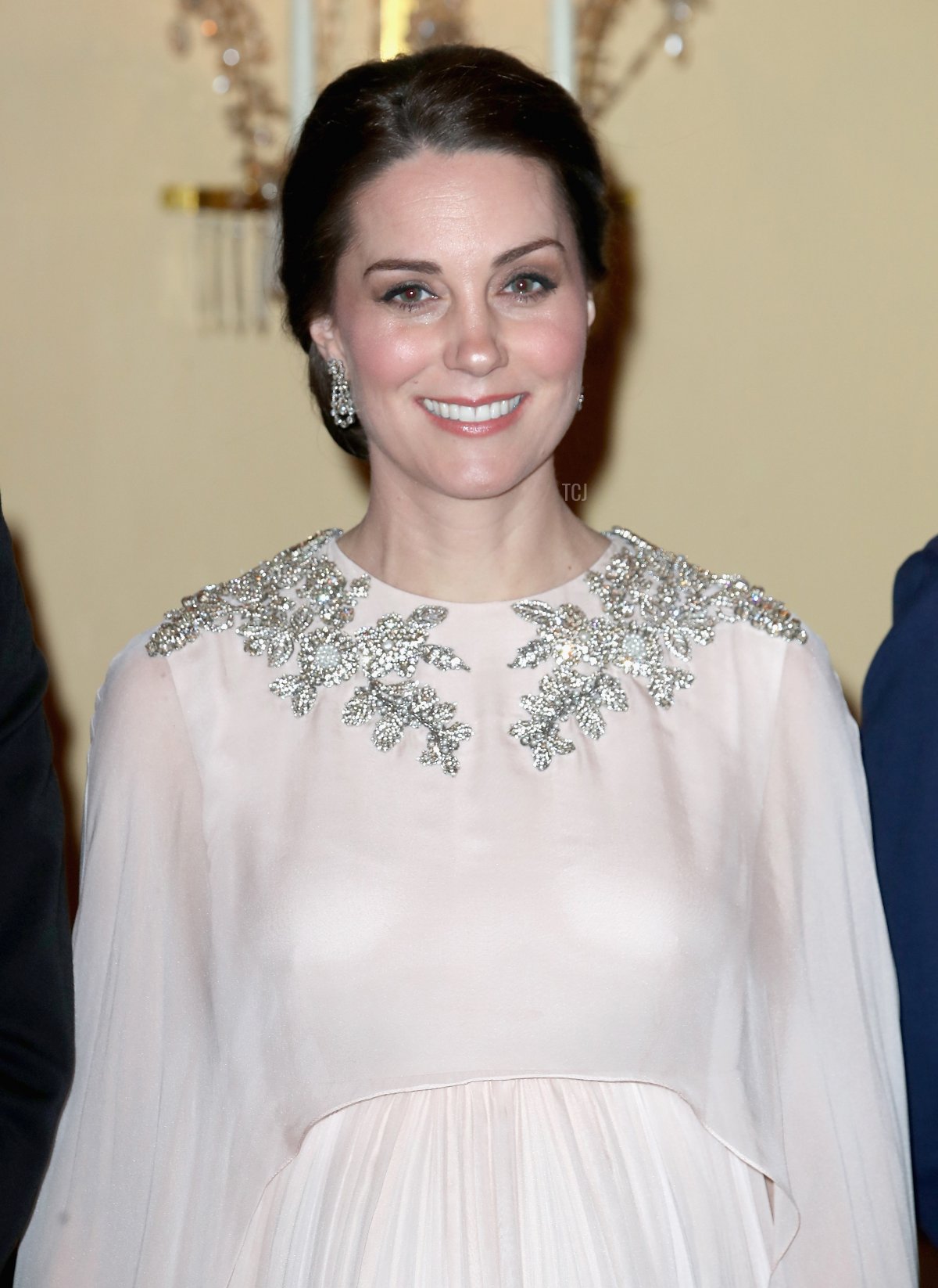 Catherine, Duchess of Cambridge attends a dinner at the Royal Palace with Prince William, Duke of Cambridge on day 3 of their visit to Sweden and Norway on February 1, 2018 in Oslo, Norway