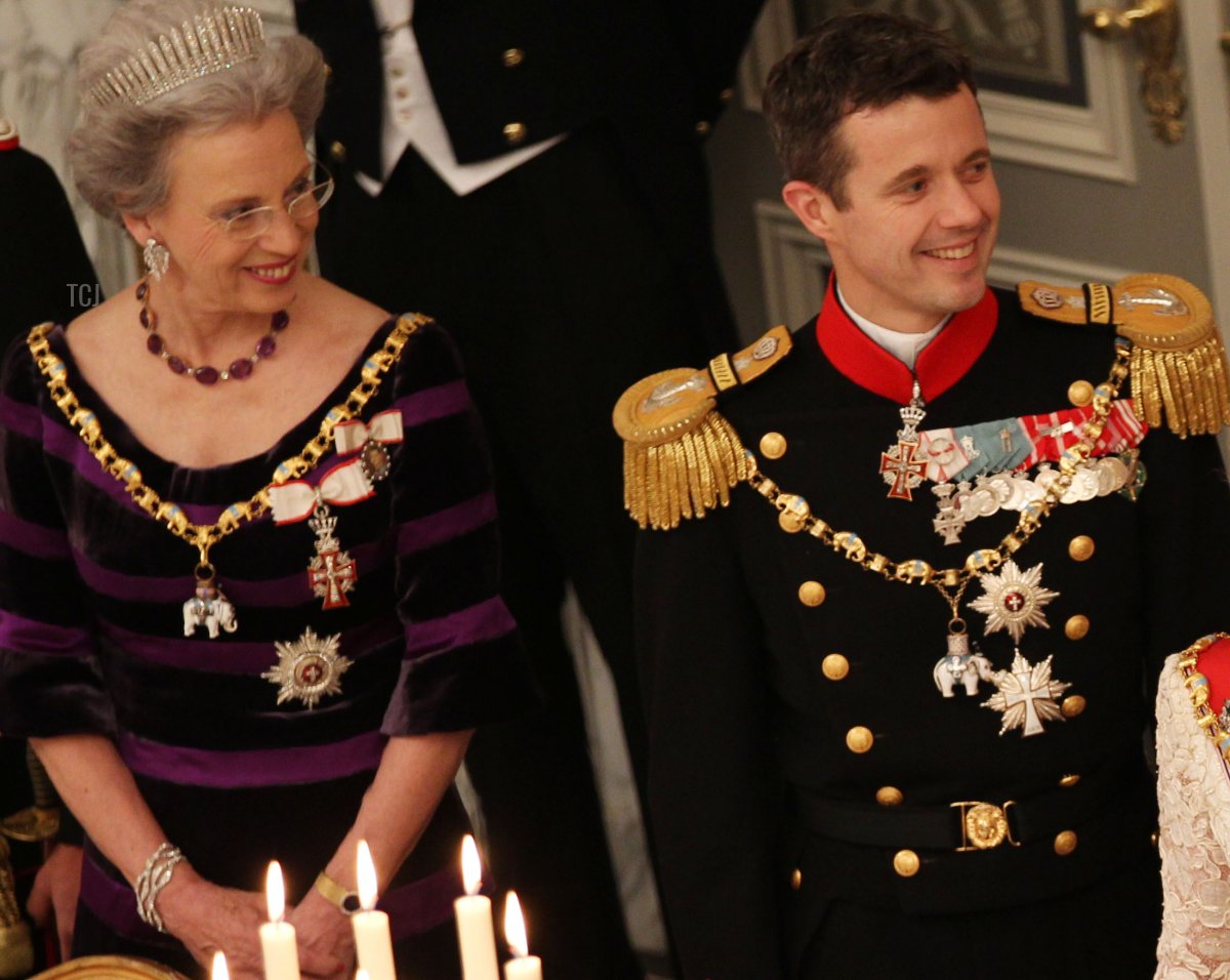 Princess Benedikte of Denmark arrives for the Gala Dinner at Christiansborg Castle on the occasion of Danish Queen Margrethe's 40th throne jubilee in Copenhagen, Denmark, 15 January 2012