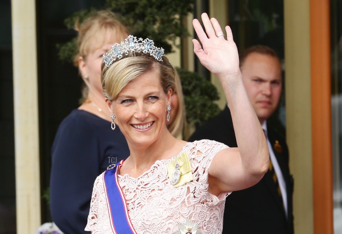 Sophie, Countess of Wessex departs The Grand Hotel to attend the wedding of Princess Madeleine of Sweden and Christopher O'Neill hosted by King Carl Gustaf XIV and Queen Silvia at The Royal Palace on June 8, 2013 in Stockholm, Sweden
