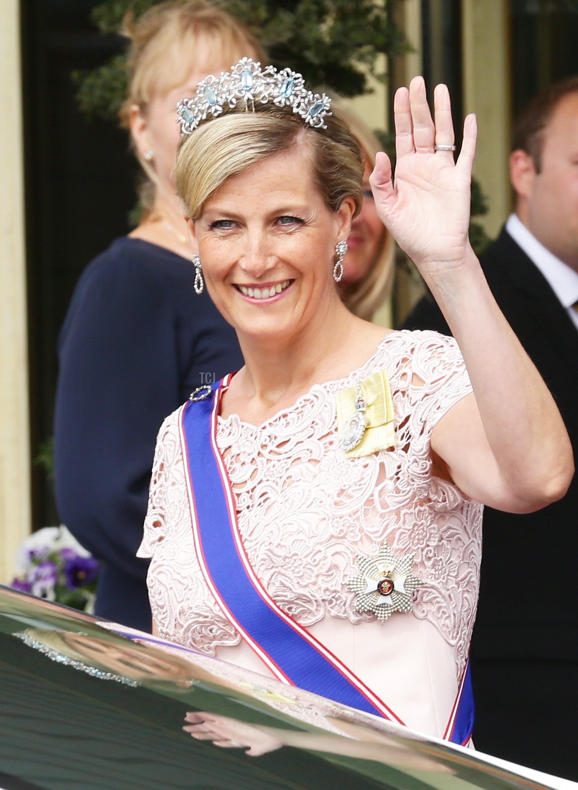 Sophie, Countess of Wessex departs The Grand Hotel to attend the wedding of Princess Madeleine of Sweden and Christopher O'Neill hosted by King Carl Gustaf XIV and Queen Silvia at The Royal Palace on June 8, 2013 in Stockholm, Sweden