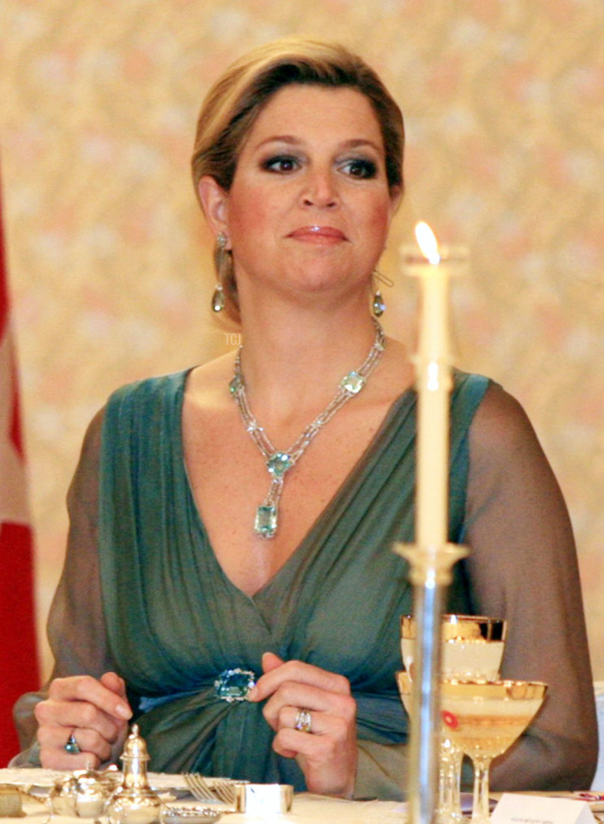 Princess Maxima of the Netherlands attends President Ahmet Necdet Sezer and First Lady Semra Sezer's dinner at the Cankaya Palace in Ankara on February 27, 2007, in Turkey