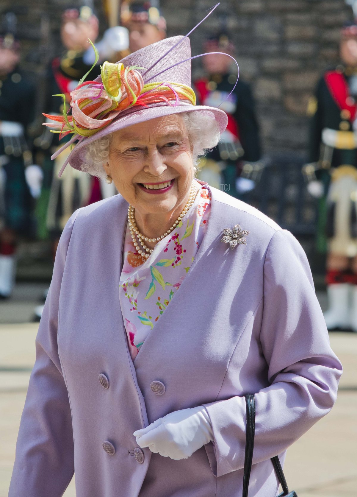 Queen Elizabeth II attends a commemorative service at the Scottish National War Memorial at Edinburgh Castle on July 3, 2014 in Edinburgh, Scotland