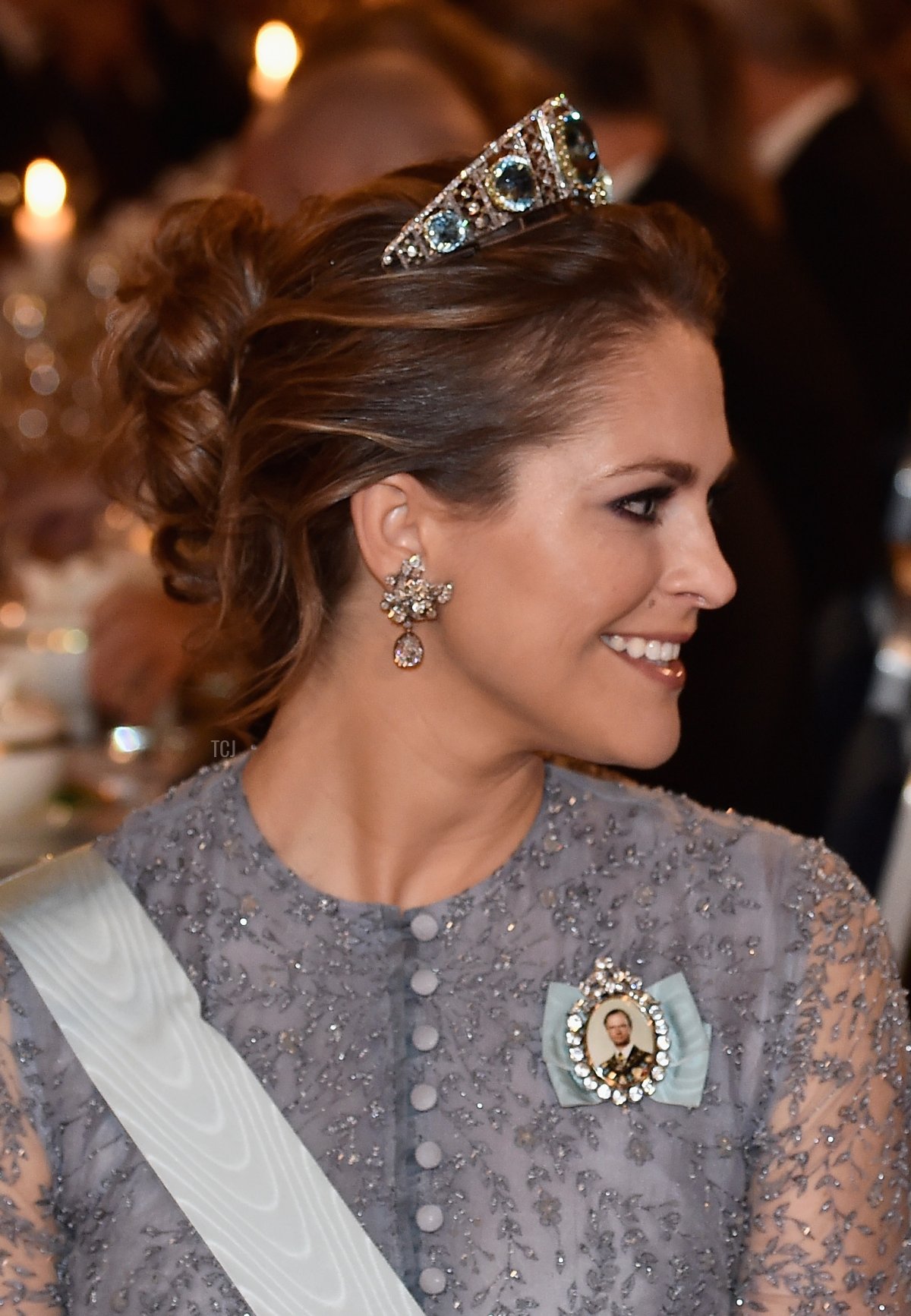 Princess Madeleine of Sweden and Nobel Prize in Chemistry, Professor Paul Modrich arrive at the Nobel Prize Banquet 2015 at City Hall on December 10, 2015 in Stockholm, Sweden