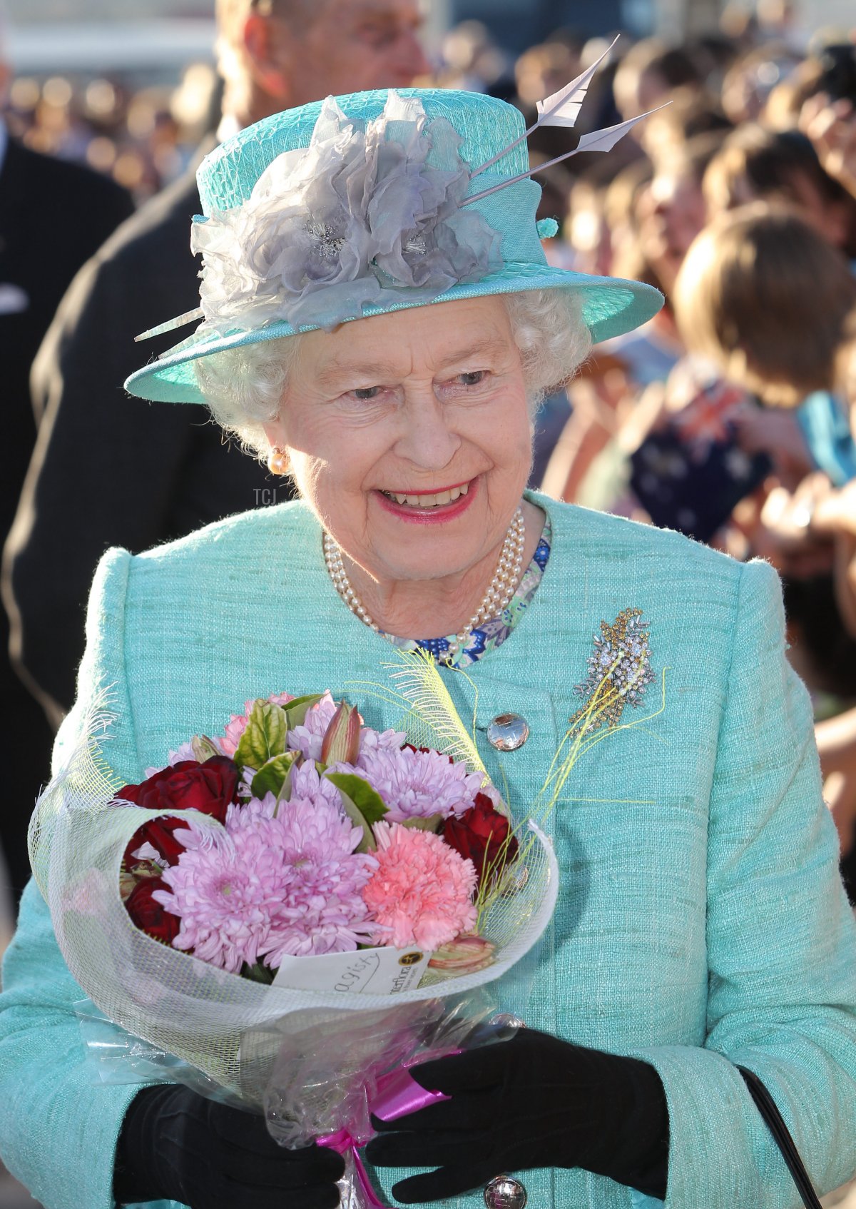 Britain's Queen Elizabeth II smiles upon her arrival in Canberra on October 19, 2011 at the start of a 10-day tour
