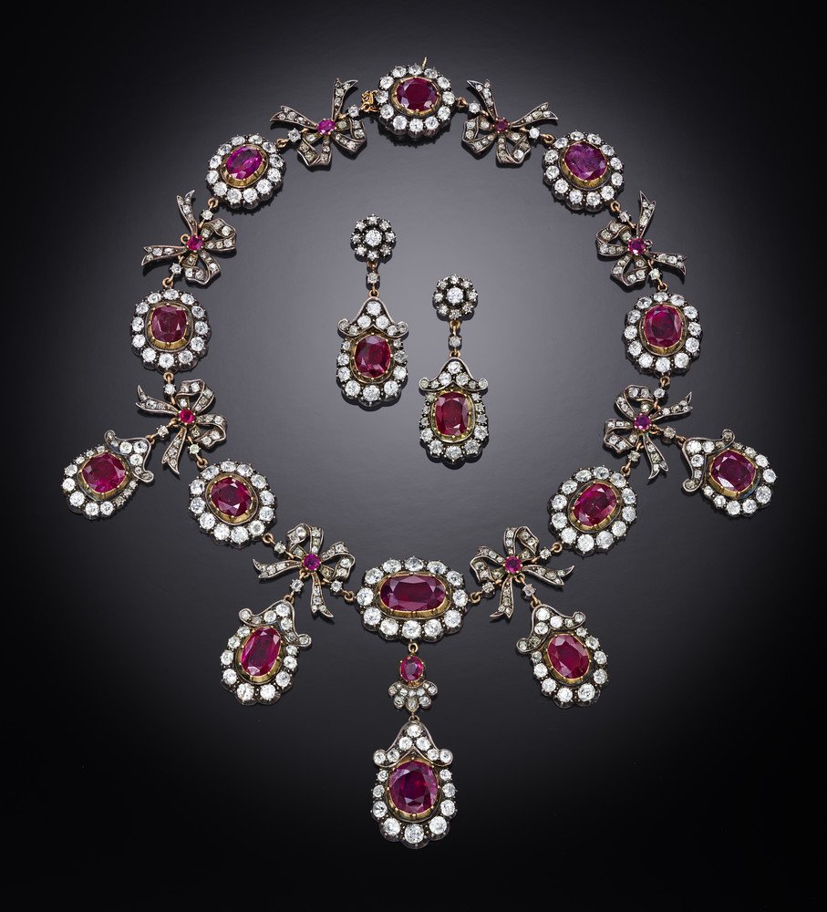 Ruby and Diamond Demi-Parure