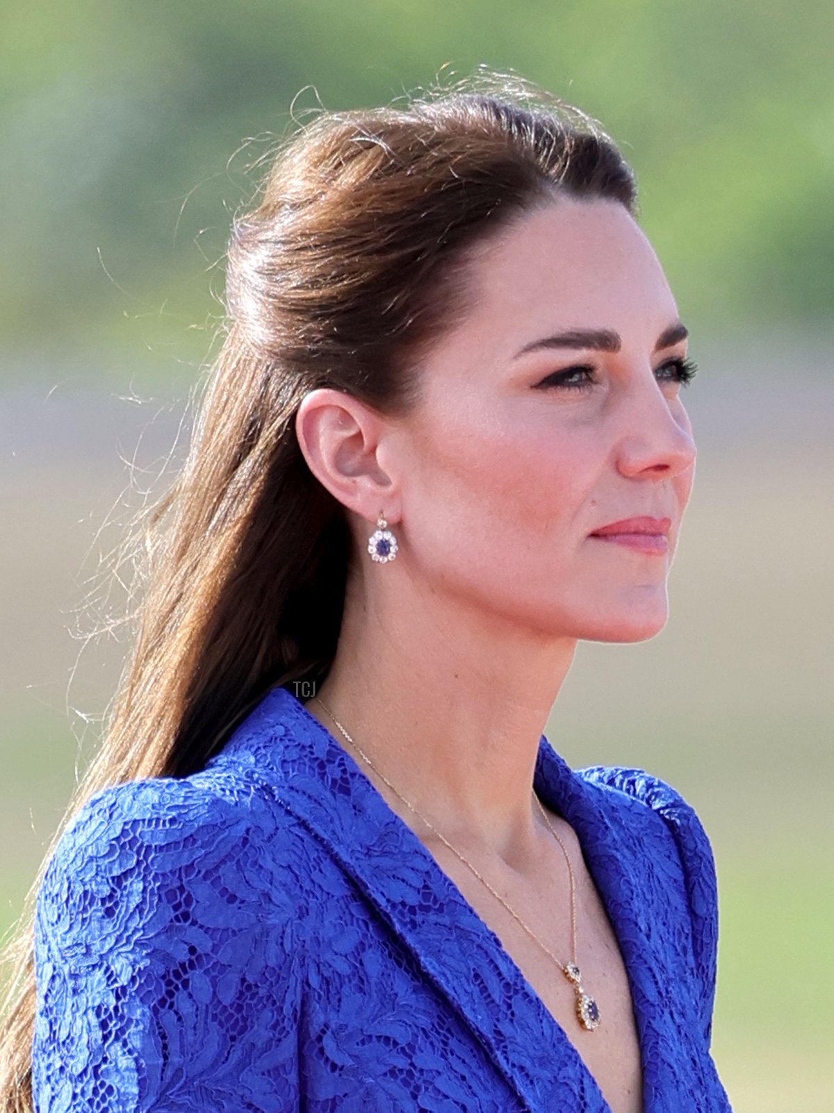 Catherine, Duchess of Cambridge arrives at Philip S. W Goldson International Airport on March 19, 2022 in Belize City, Belize