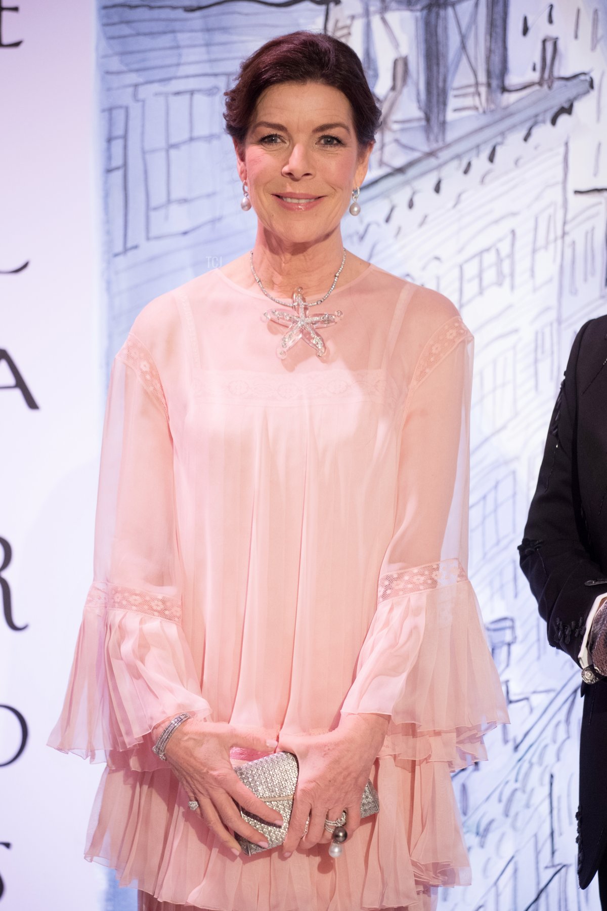 Princess Caroline of Hanover arrives at the Rose Ball 2018 To Benefit The Princess Grace Foundation at Sporting Monte-Carlo on March 24, 2018 in Monte-Carlo, Monaco