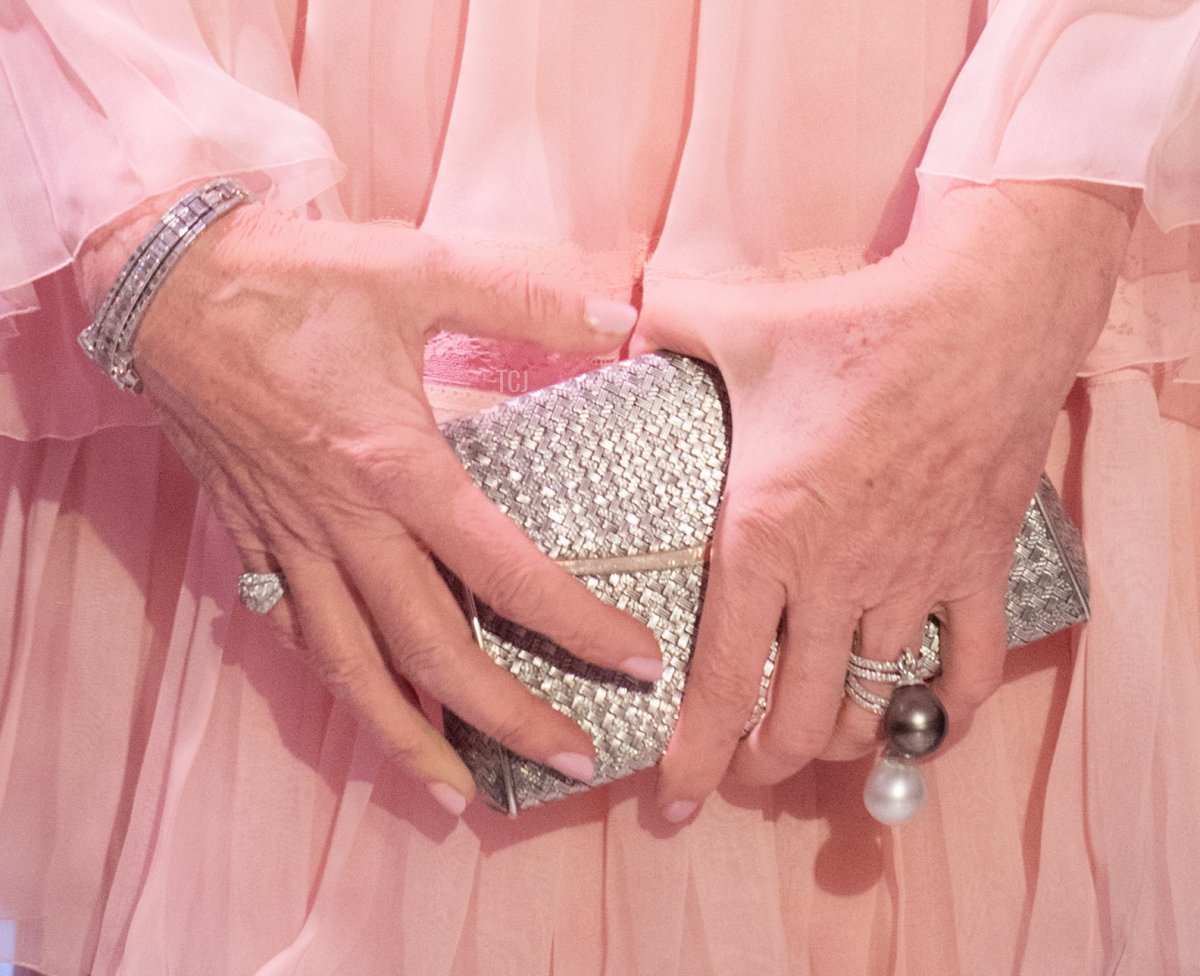 Princess Caroline of Hanover arrives at the Rose Ball 2018 To Benefit The Princess Grace Foundation at Sporting Monte-Carlo on March 24, 2018 in Monte-Carlo, Monaco