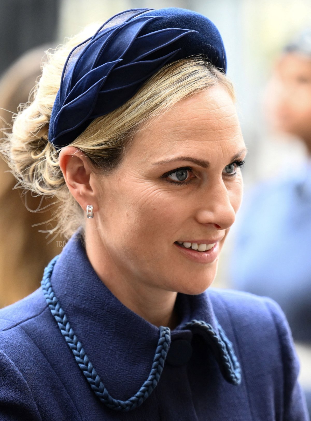 Zara Phillips arrives to attend a Service of Thanksgiving for Britain's Prince Philip, Duke of Edinburgh, at Westminster Abbey in central London on March 29, 2022