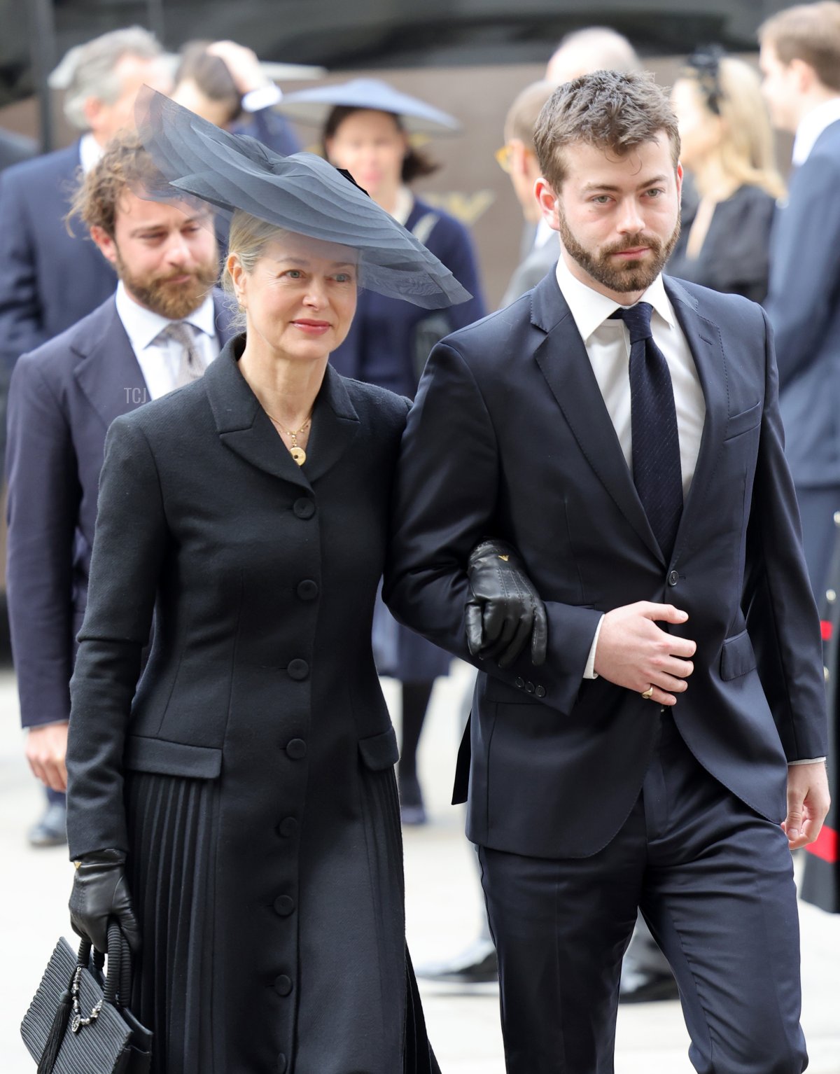 Lady Helen Taylor and Cassius Taylor attends the memorial service for the Duke Of Edinburgh at Westminster Abbey on March 29, 2022 in London, England