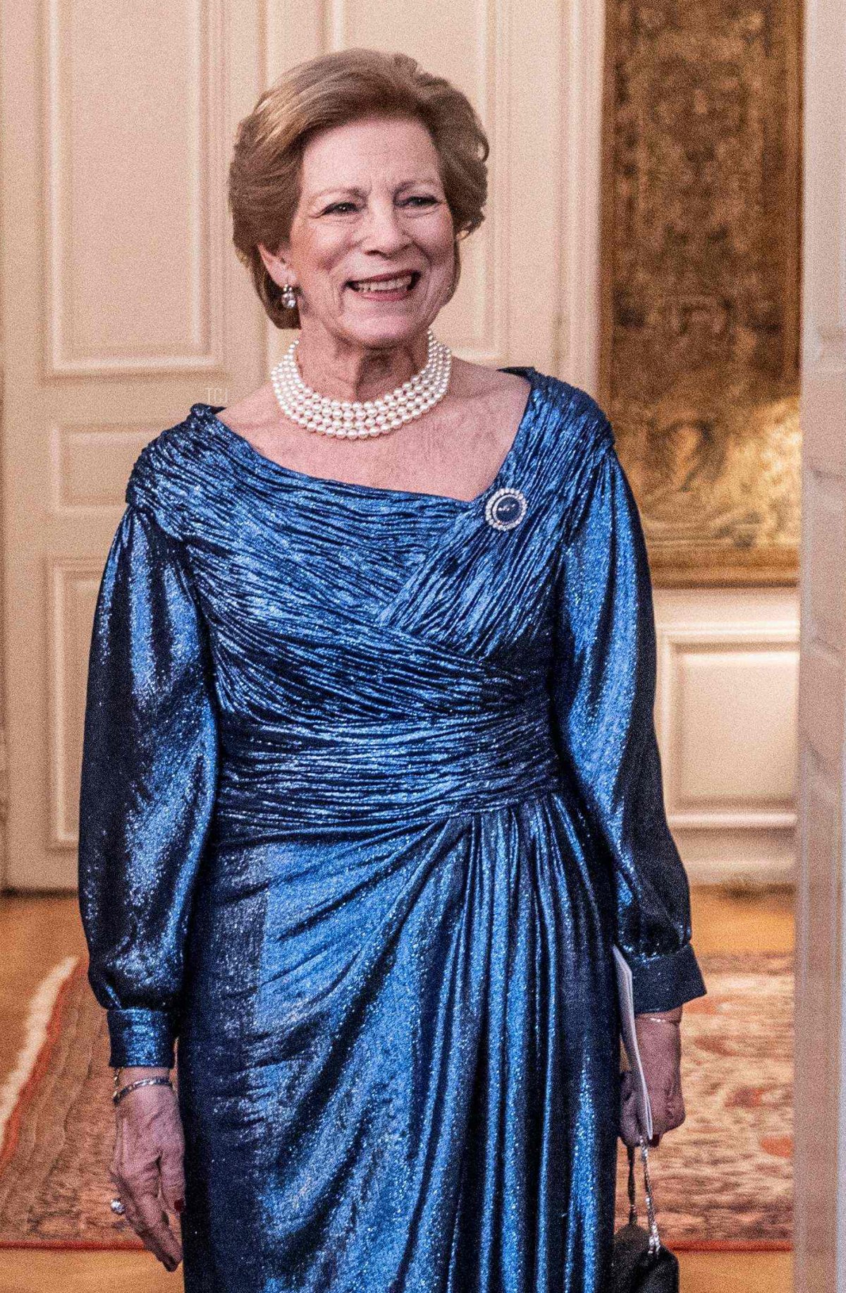Queen Margrethe of Denmark (L) and her sisters princess Benedikte (C) and queen Anne-Marie arrive to receive guests before the ballets 'Palaeerne Danser' and 'The mansions are dancing' and an award ceremony with Queen Ingrids at Amalienborg Castle in Copenhagen, Denmark, on March 27, 2022