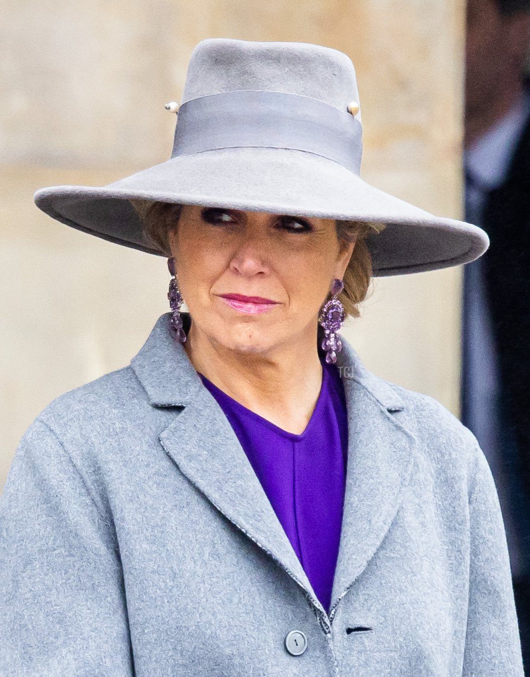 Queen Maxima of the Netherlands looks on during an official welcome ceremony for the President of India Ram Nath Kovind and his wife at the Royal Palace on the first day of the President of India's state visit to the Netherlands on April 5, 2022 in Amsterdam, Netherlands