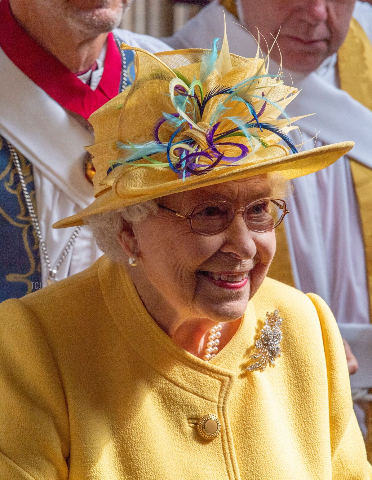 Britain's Queen Elizabeth II takes part in the Royal Maundy Service at St George's Chapel in Windsor, west of London on April 18, 2019