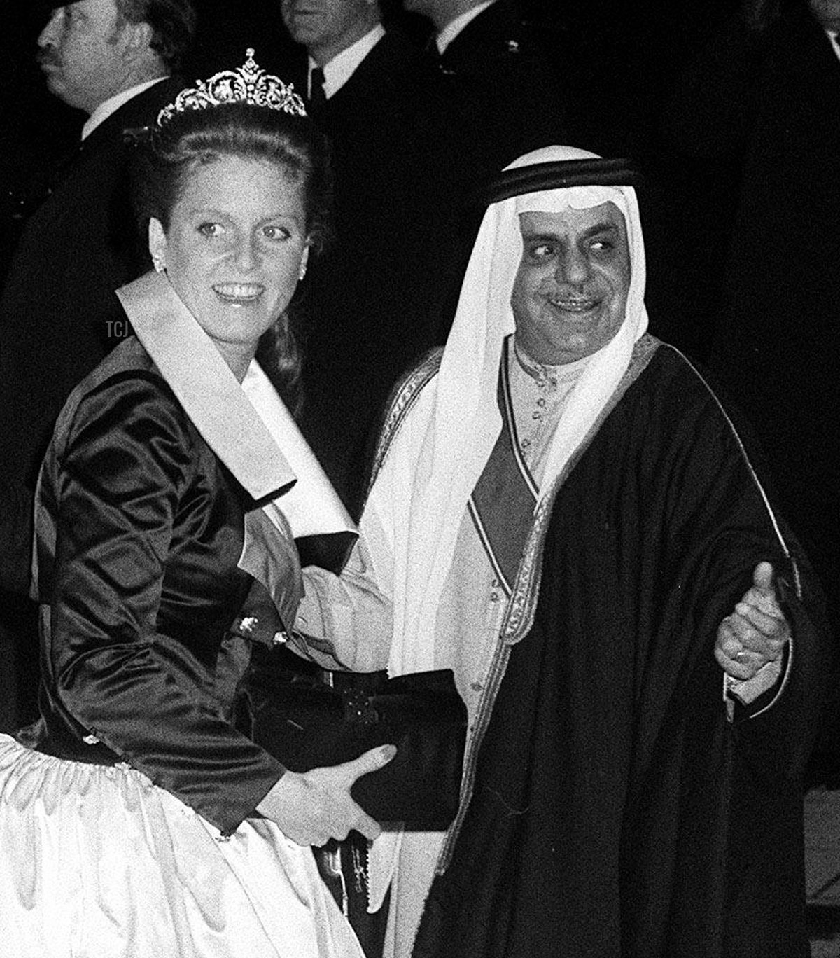 The Duke and Duchess of York are greeted by an aide on arrival at London's Claridg'e hotel, when they attended a banquet given by King Fahd of Saudi Arabia at the end of his state visit to Britain