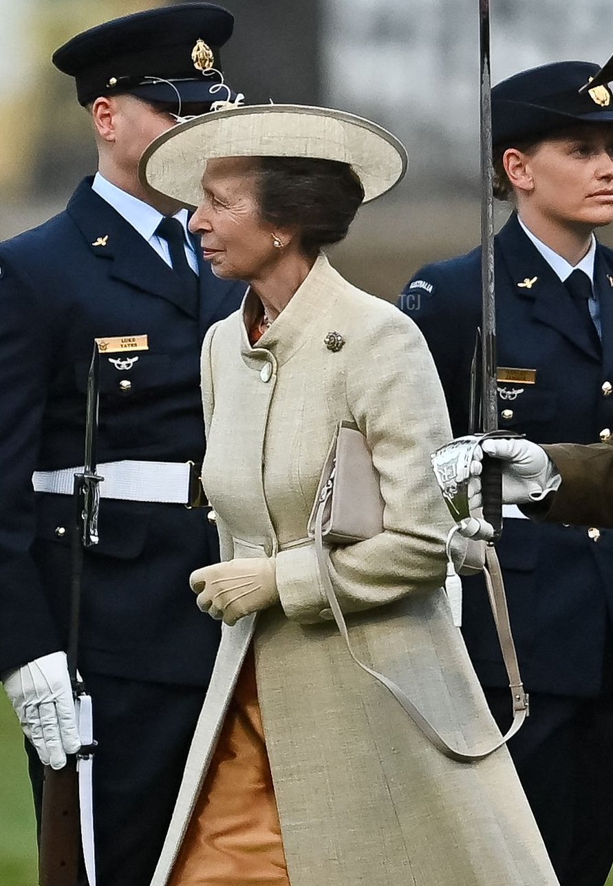Britain's Princess Anne (C) inspects Australia's Federation Guard during the opening ceremony of the Royal Easter Show in Sydney on April 9, 2022