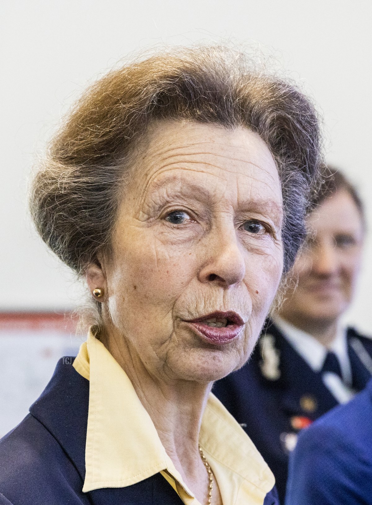 Her Royal Highness Princess Anne, The Princess Royal looks on during a tour of the State Operations Centre at the New South Wales Rural Fire Service Headquarters in Homebush on April 10, 2022 in Sydney, Australia
