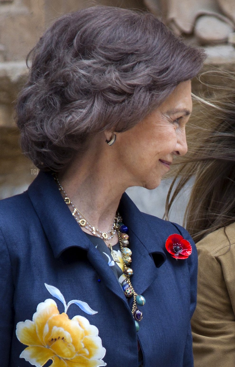 Spains' Queen Sofia and Princess Letizia talk as they leave the traditional Easter Mass of Resurection in Palma de Mallorca, on April 24, 2011