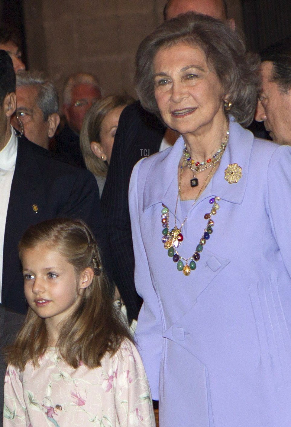King Juan Carlos of Spain, Princess Leonor of Spain and Queen Sofia of Spain attend Easter Mass at the Cathedral of Palma de Mallorca on April 20, 2014 in Palma de Mallorca, Spain