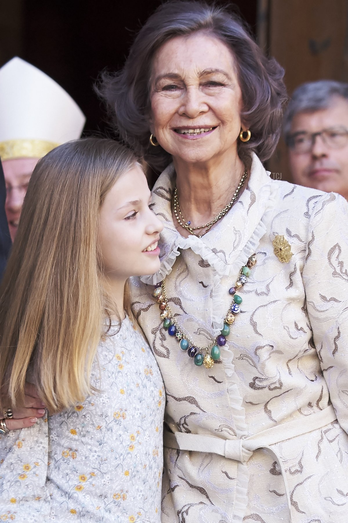 Queen Sofia and Princess Leonor of Spain attend the Easter mass on April 1, 2018 in Palma de Mallorca, Spain
