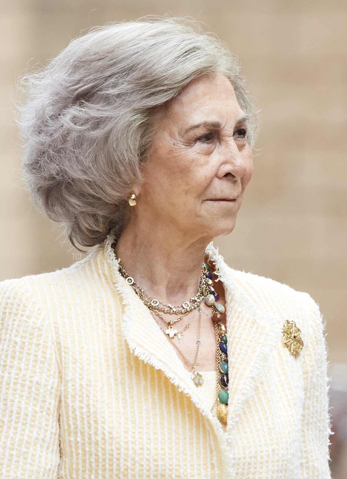 Queen Sofia attends the Easter Mass at the Cathedral of Palma de Mallorca on April 21, 2019 in Palma de Mallorca, Spain