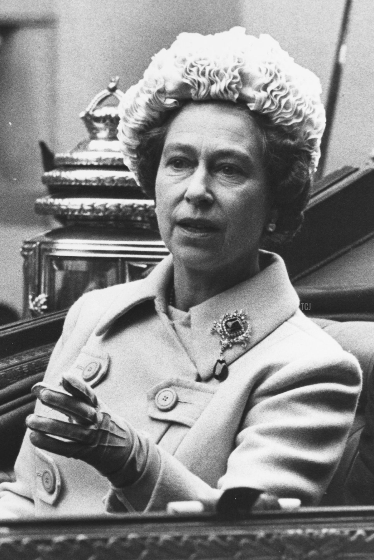 President Antonio Eanes of Portugal sitting in a carriage with HM Queen Elizabeth II, arriving at Buckingham Palace, London, November 14th 1978