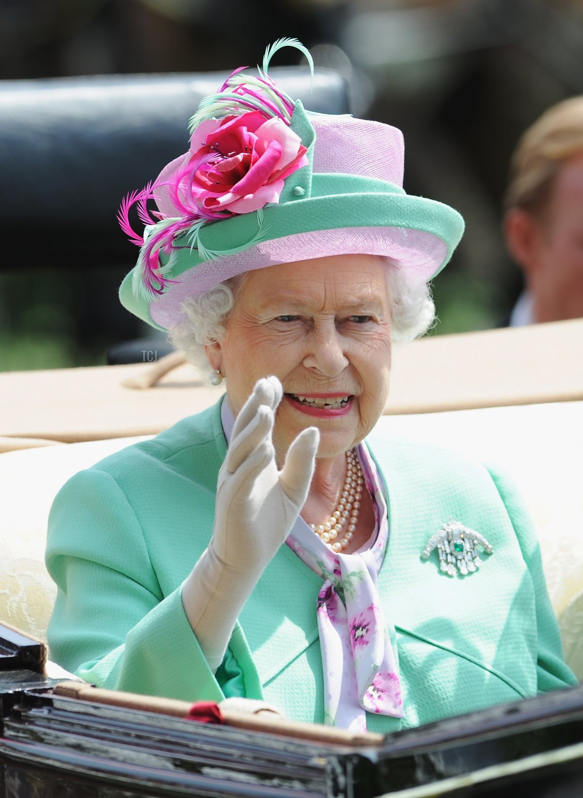Queen Elizabeth II arrives in the Royal Procession on day two of Royal Ascot at Ascot Racecourse on June 19, 2013 in Ascot, England