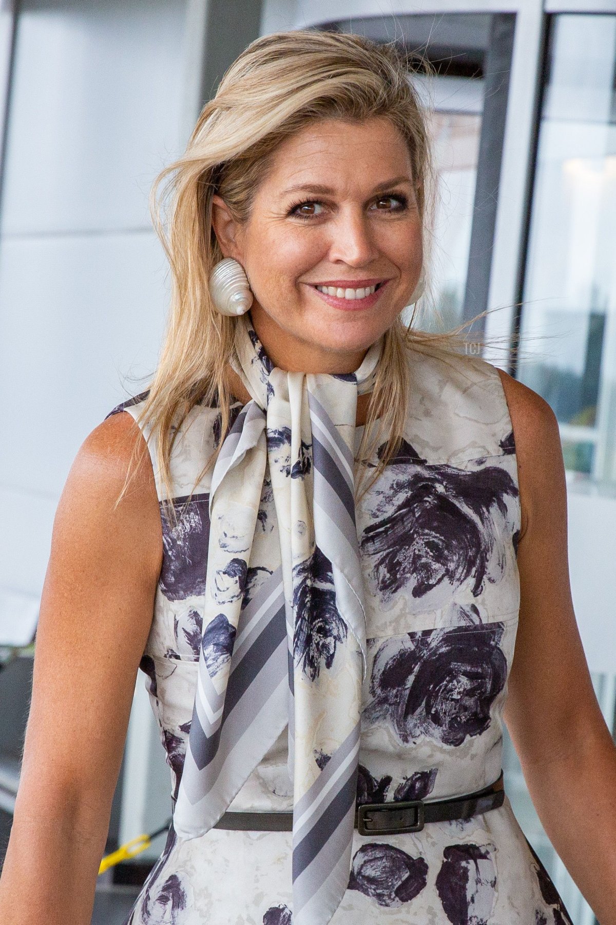 Dutch Queen Maxima attends the national Music Table Day meeting on sustainable music education, organized by the Meer Muziek in de Klas foundation, at the Theaterhangaar in Katwijk, on September 9, 2020