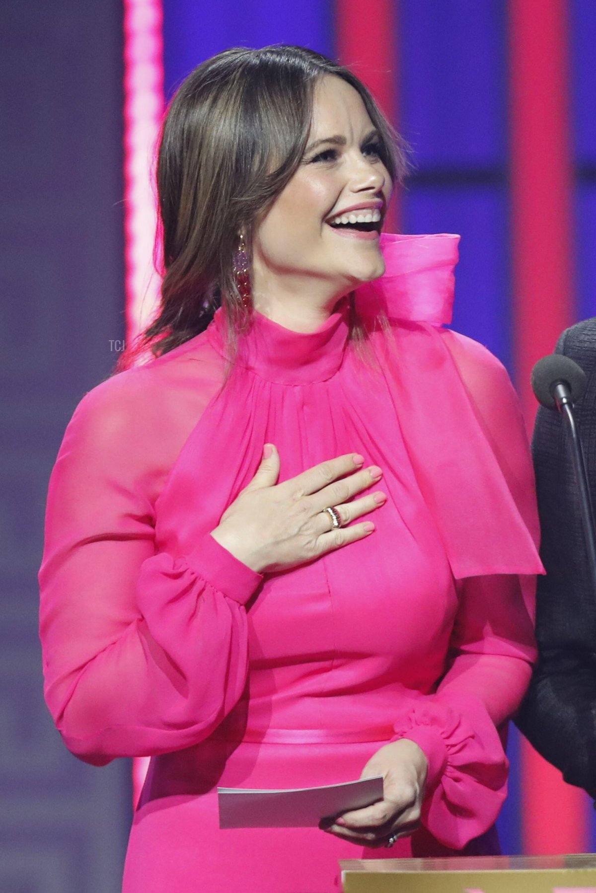 Princess Sofia and Prince Carl Philip hand out an award during the QX Gay Gala at Cirkus in Stockholm, Sweden, April 25, 2022