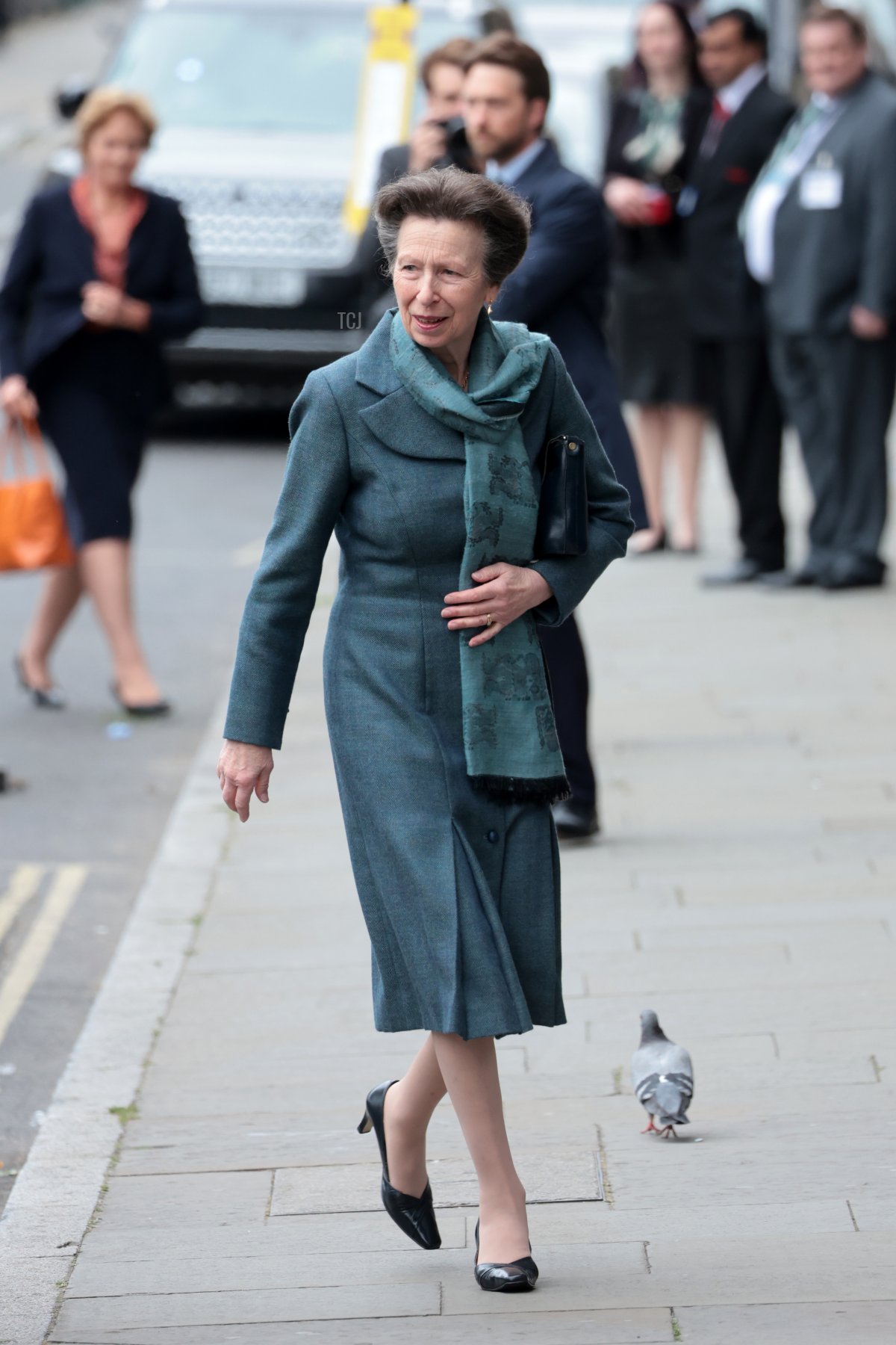 Princess Anne, Princess Royal arrives at the RCM and RCOG headquarters on April 27, 2022 in London, England