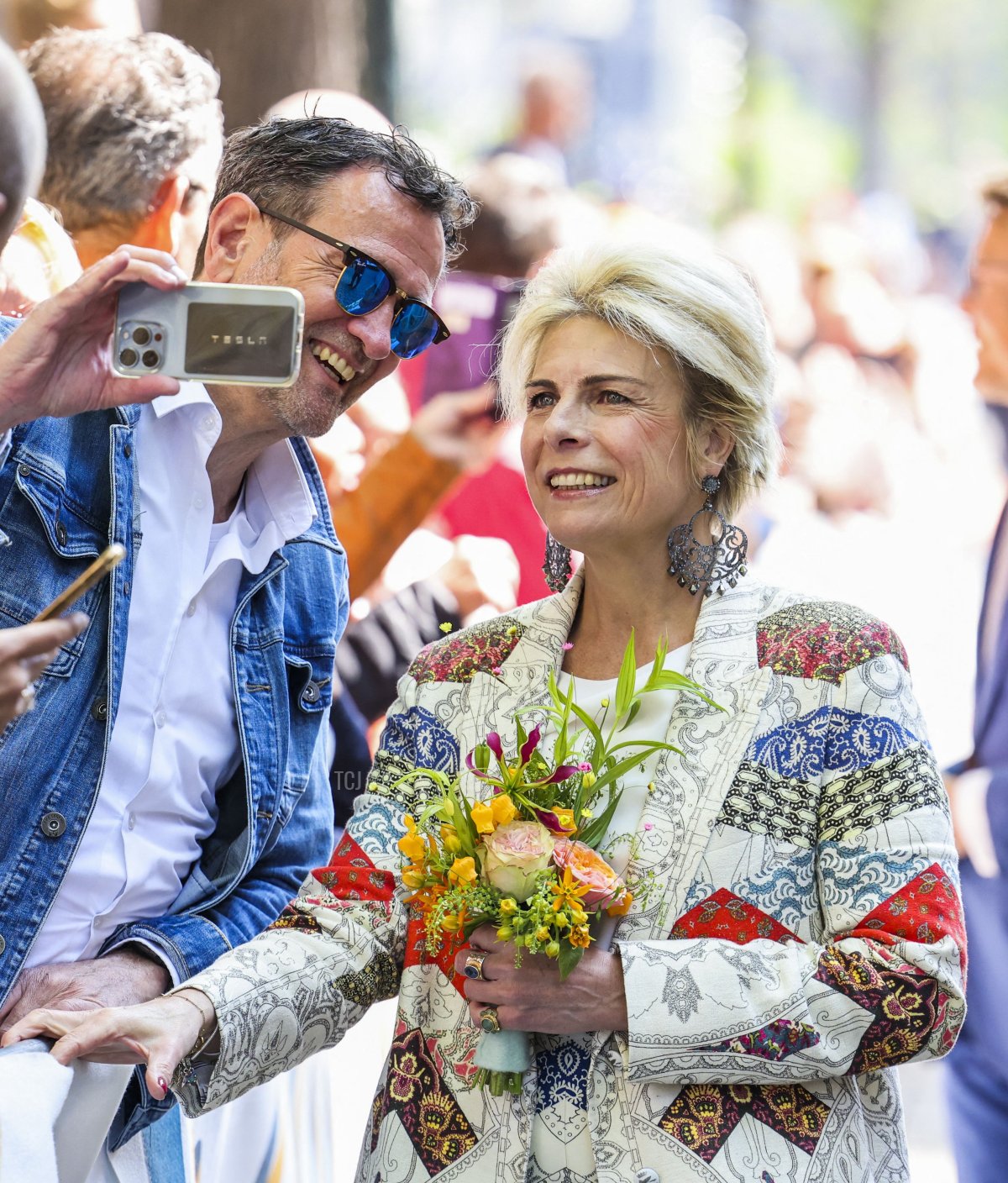 Princess Laurentien poses for a selfie during King's Day in Maastricht, on April 27, 2022