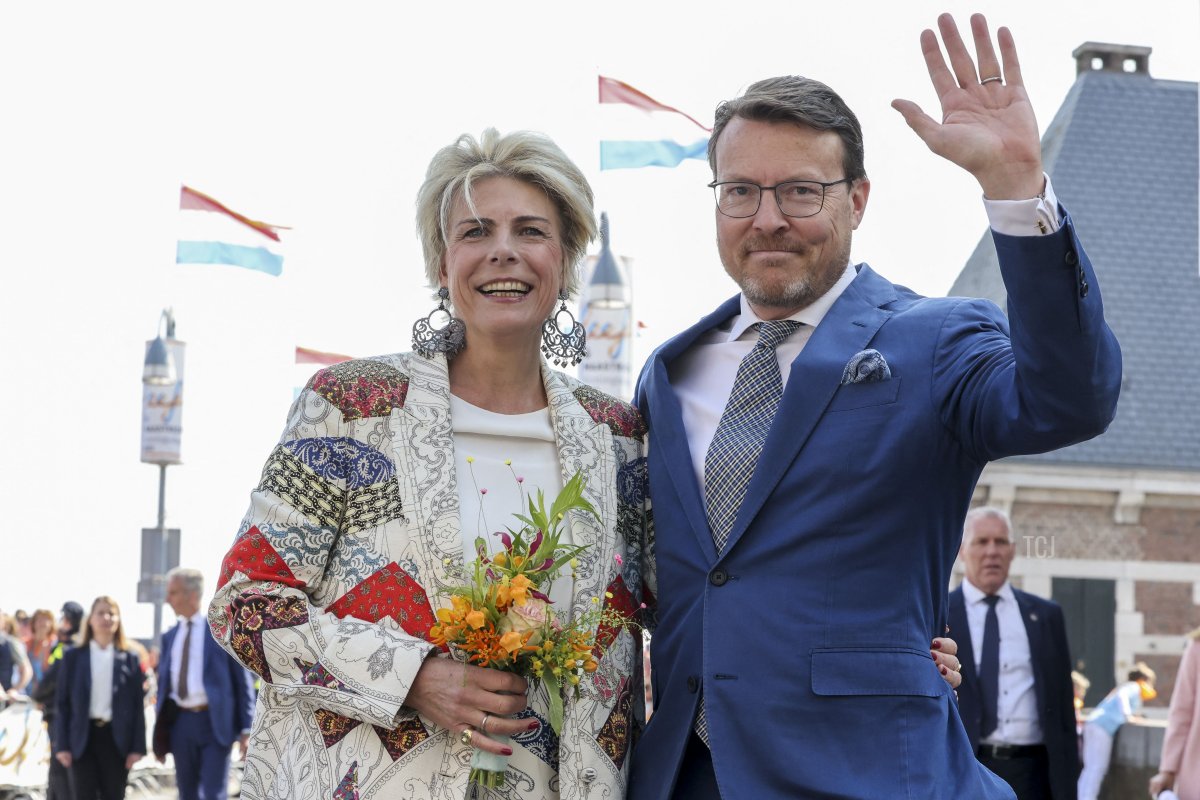 Princess Laurentien (L) and Prince Constantijn of the Netherlands attend a gathering for King's Day in Maastricht, on April 27, 2022
