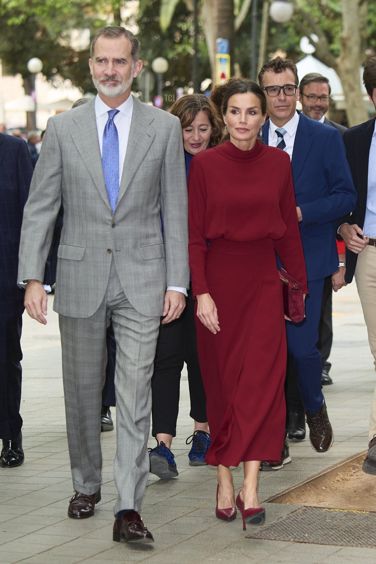 King Felipe VI of Spain and Queen Letizia of Spain attend the 'Tour Del Talento' and announcement of the 2022 Princess of Girona Foundation Award winner in the Scientific Research category at the Caixaforum Palma on April 27, 2022 in Palma de Mallorca, Spain