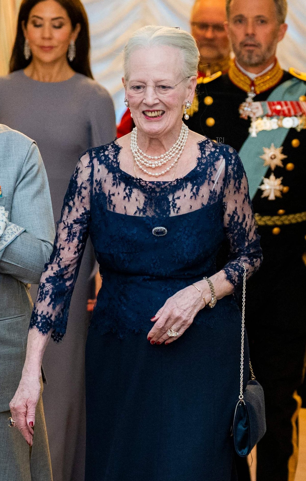India's Prime Minister Narendra Modi (R) poses with Queen Margrethe of Denmark, at an official audience at Amalienborg Castle in Copenhagen, Denmark, on May 3, 2022