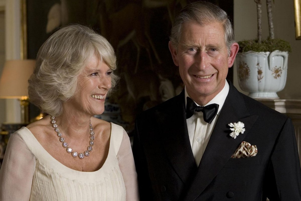 The Duchess of Cornwall and the Prince of Wales in an official portrait released to celebrate her 60th birthday, July 2007